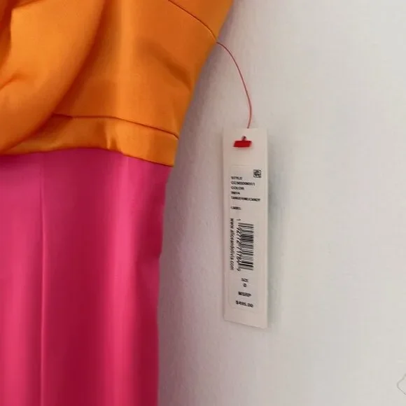 Alice & Olivia - Lilly’s Slit Midi Dress in Orange and Candy - NWT Size 0 - Picture 10 of 12